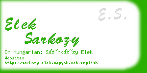 elek sarkozy business card